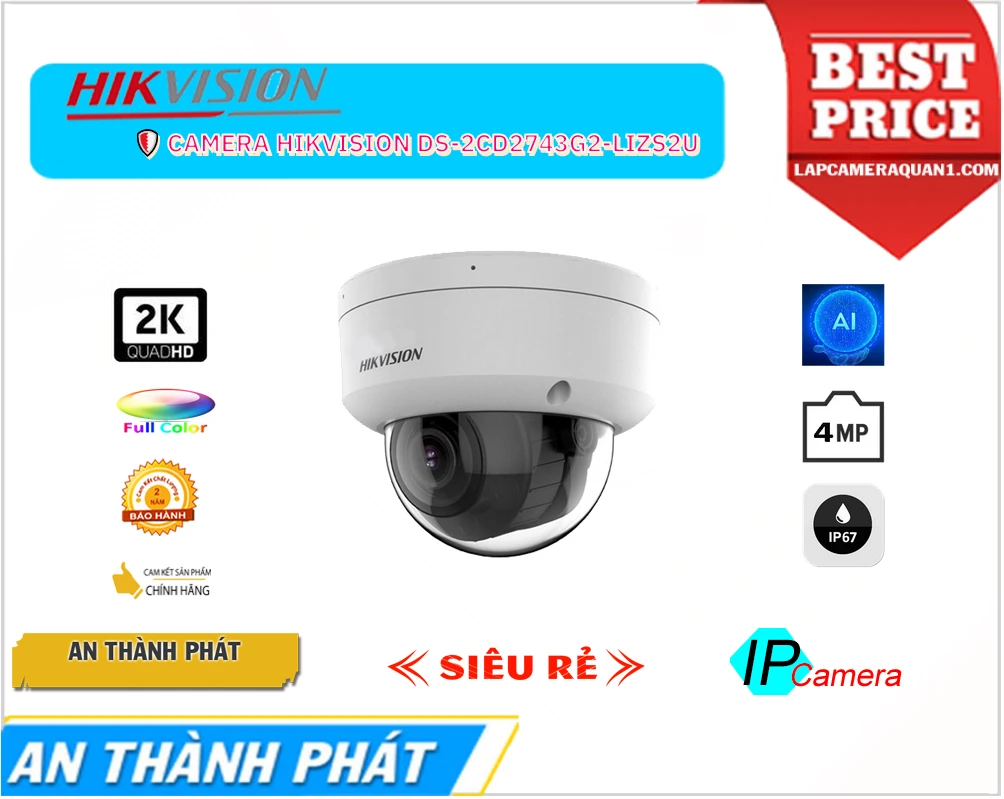 Camera Hikvision DS-2CD2743G2-LIZS2U 4.0MP Camera Hikvision DS-2CD2743G2-LIZS2U 4.0MP
