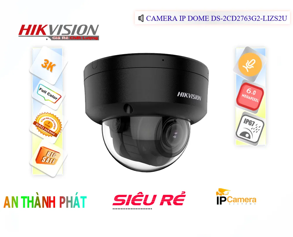 Camera IP HIKVISION DS-2CD2763G2-LIZS2U 6MP