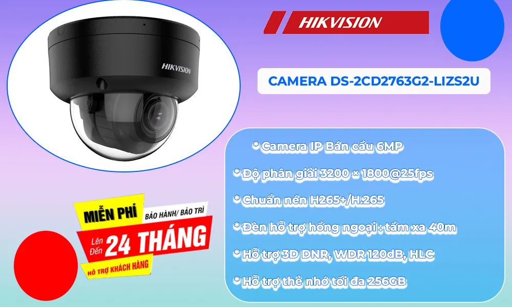 Camera IP HIKVISION DS-2CD2763G2-LIZS2U 6MP Camera IP HIKVISION DS-2CD2763G2-LIZS2U 6MP