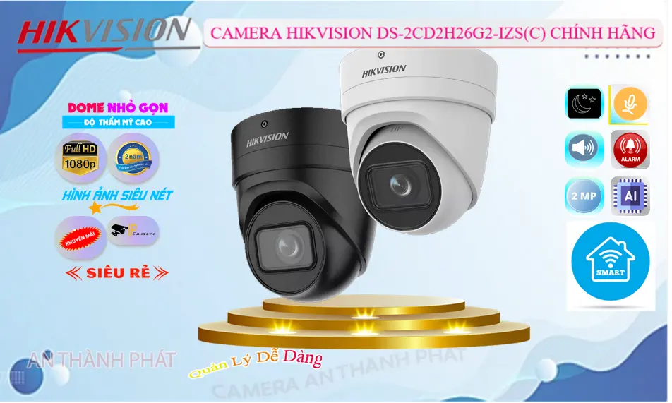 Camera IP Hikvision DS-2CD2H26G2-IZS(C) Zoom