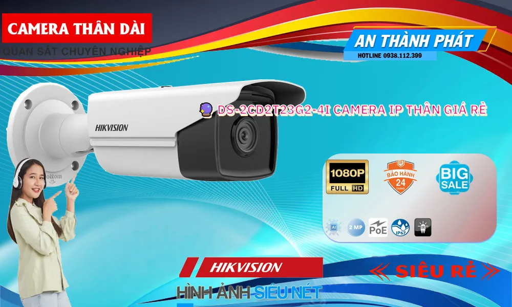 DS-2CD2T23G2-4I Camera IP  Hikvision 2K