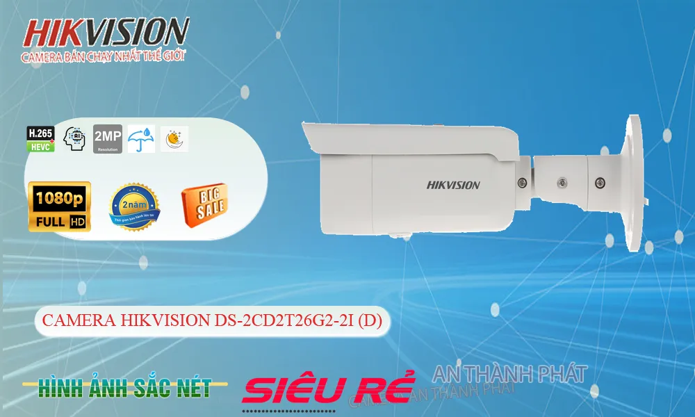 Camera IP POE Hikvision 2MP DS-2CD2T26G2-2I(D)