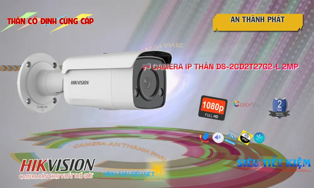 Camera IP Hikvision DS-2CD2T27G2-L Full Color 60m