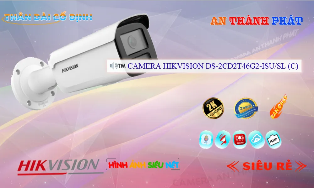 DS-2CD2T46G2-ISU/SL(C) Camera IP Hikvision 4MP