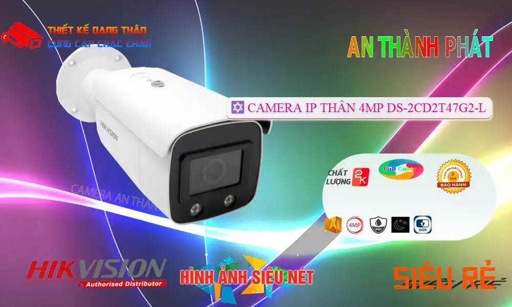 DS-2CD2T47G2-L (C) sắc nét Hikvision