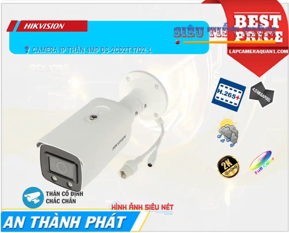 DS-2CD2T47G2-L (C) sắc nét Hikvision