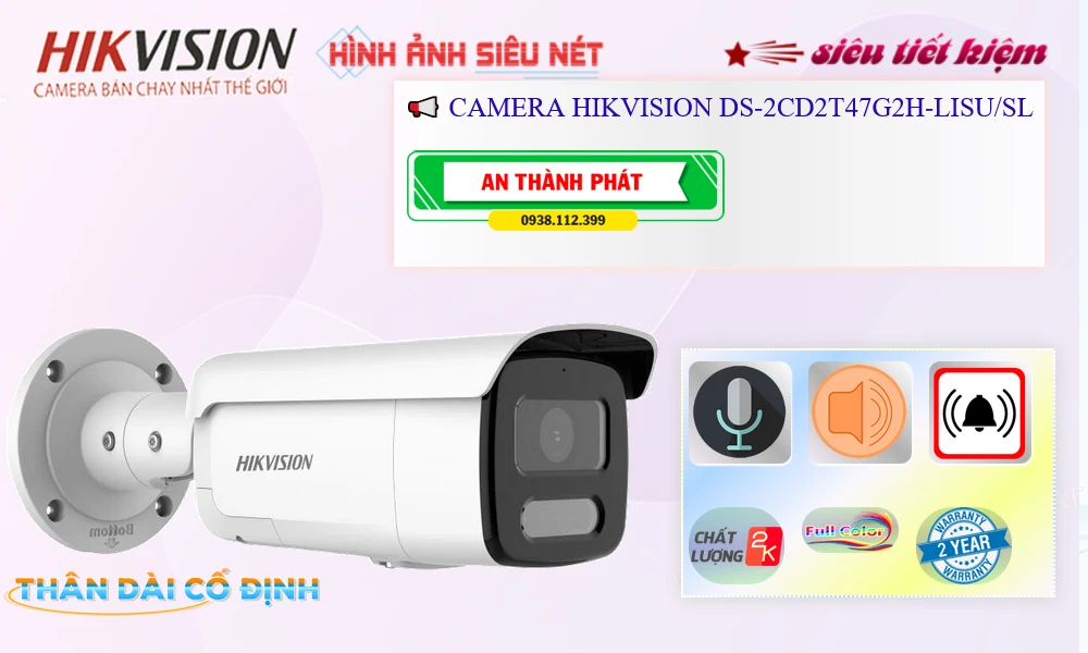 Camera Hikvision DS-2CD2T47G2H-LISU/SL 4.0MP Camera Hikvision DS-2CD2T47G2H-LISU/SL 4.0MP