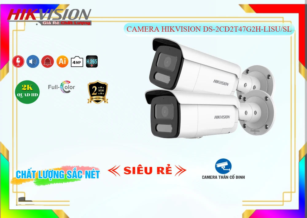 Camera Hikvision DS-2CD2T47G2H-LISU/SL 4.0MP Camera Hikvision DS-2CD2T47G2H-LISU/SL 4.0MP