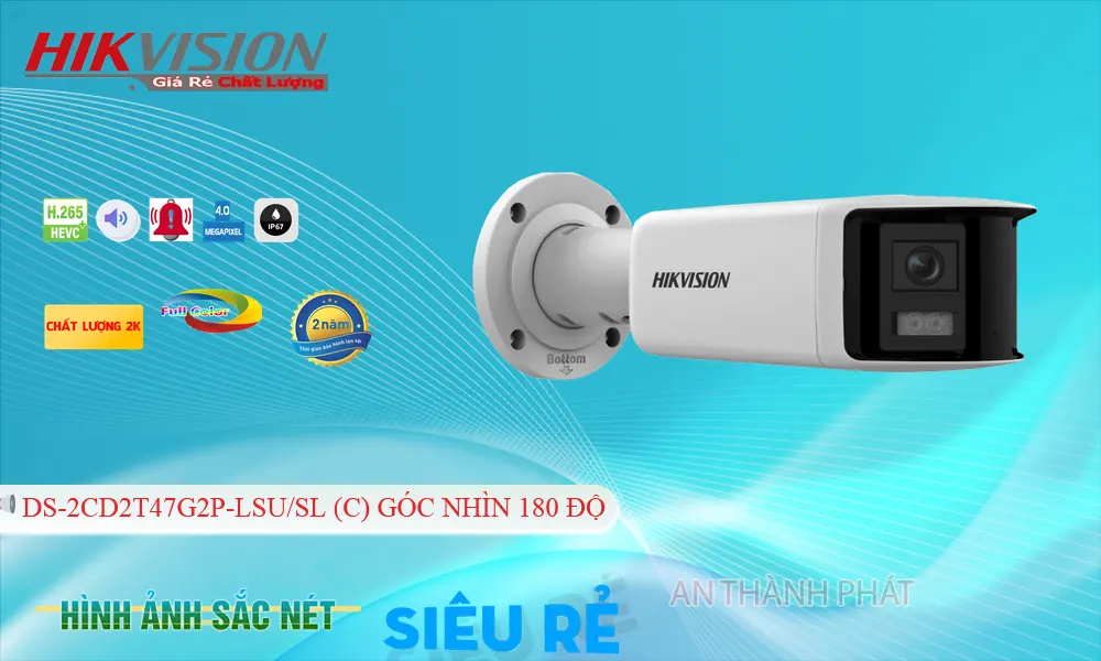 Camera IP Full Color Góc Siêu Rộng DS-2CD2T47G2P-LSU/SL(C)