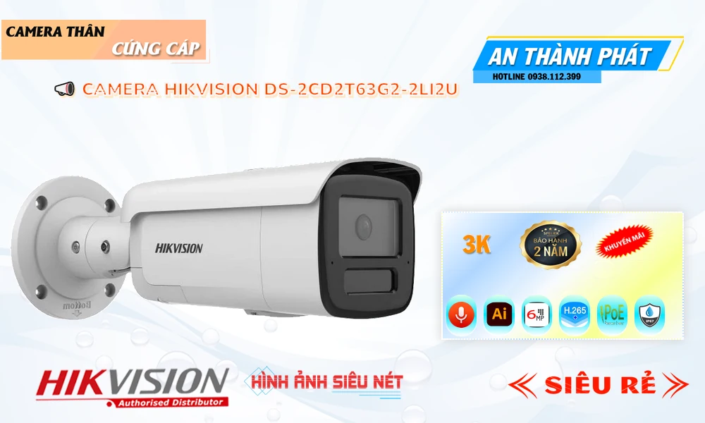 Camera Hikvision DS-2CD2T63G2-2LI2U 6.0MP