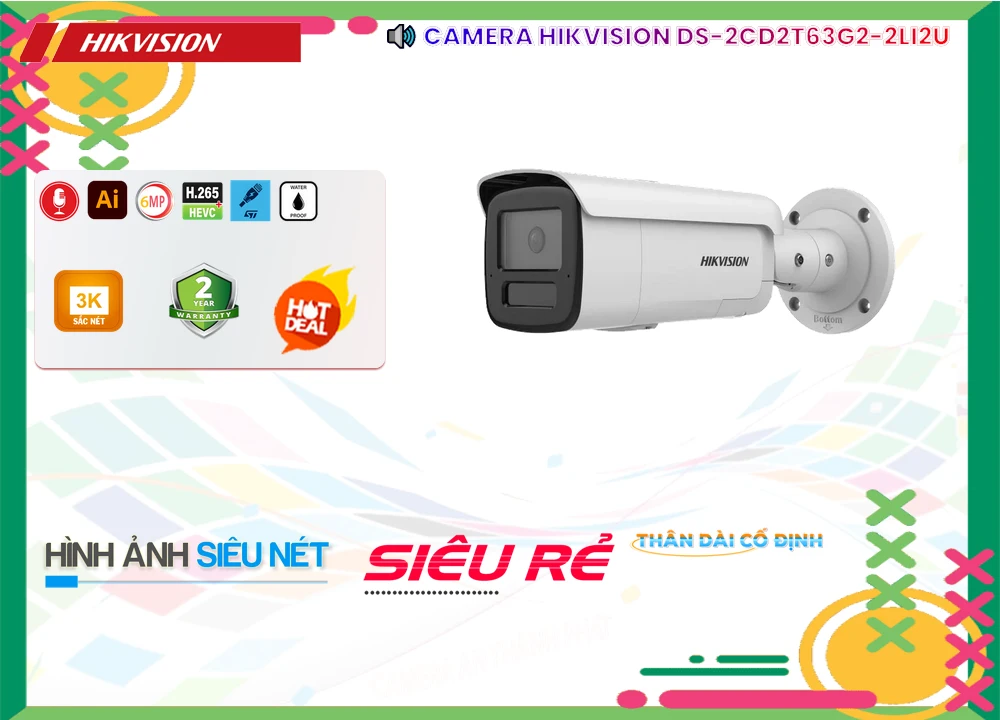 Camera Hikvision DS-2CD2T63G2-2LI2U 6.0MP