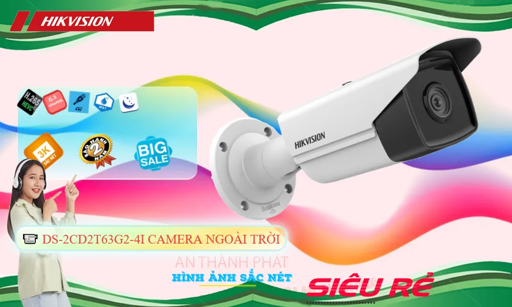 Camera IP Hikvision DS-2CD2T63G2-4I 6MP