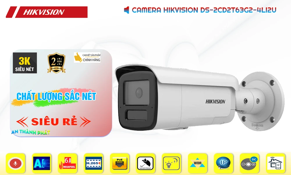 Camera Hikvision DS-2CD2T63G2-4LI2U 6.0MP Camera Hikvision DS-2CD2T63G2-4LI2U 6.0MP