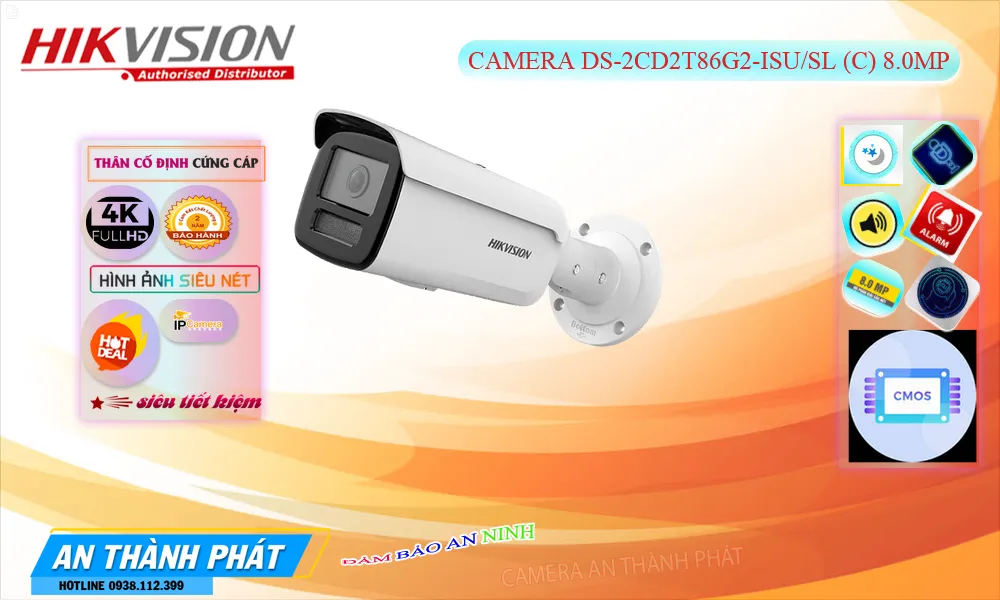 DS-2CD2T86G2-ISU/SL(C) Camera IP Hikvision 8MP
