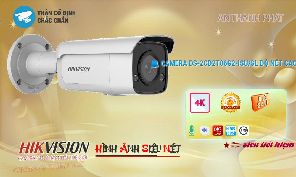 Camera DS-2CD2T86G2-ISU/SL Chất lượng Cao hình Ảnh Đẹp