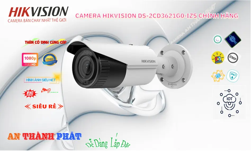 DS-2CD3621G0-IZS Camera IP Hikvision Hồng Ngoại 60m