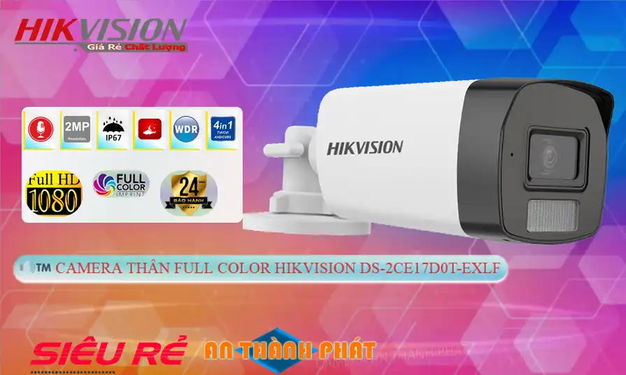 Camera  Hikvision Thiết kế Đẹp DS-2CE17D0T-EXLF