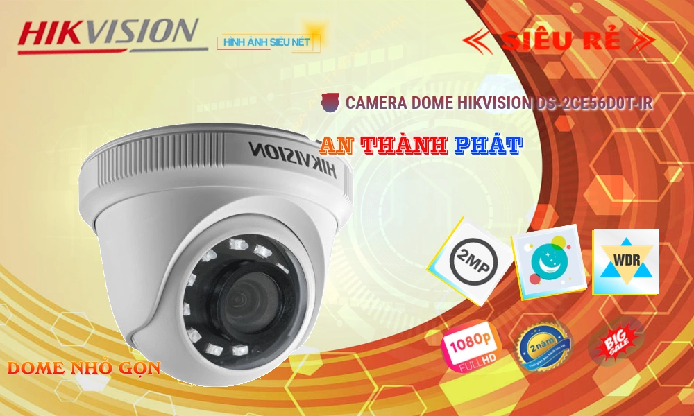 ❇  Camera DS-2CE56D0T-IR Dome Plastic