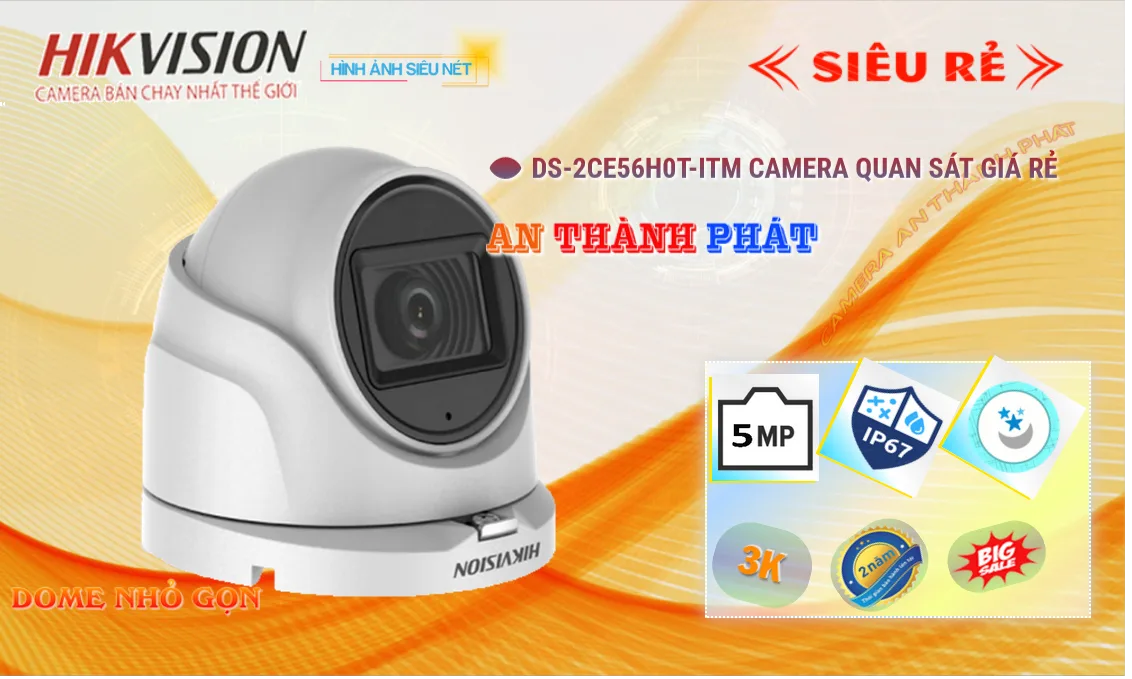 Camera Hikvision 5MP DS-2CE56H0T-ITM