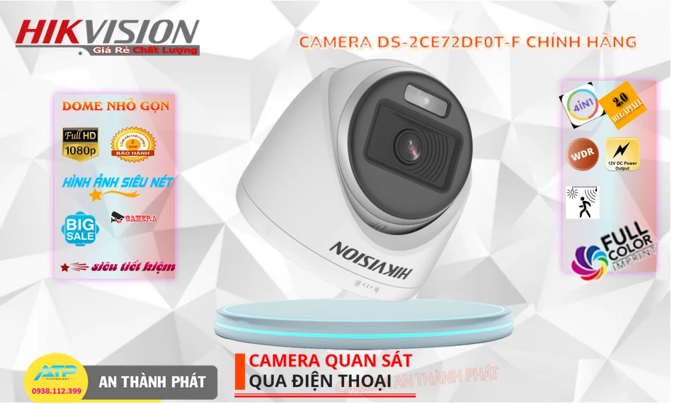 Camera Full Color Hikvision DS-2CE72DF0T-F