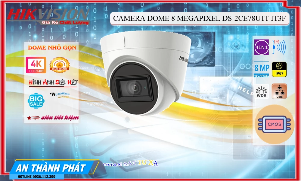 DS-2CE78U1T-IT3F Camera Hikvision 8MP
