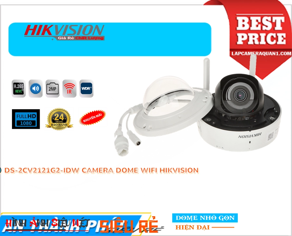 Camera DS-2CV2121G2-IDW IP WIFI Dome