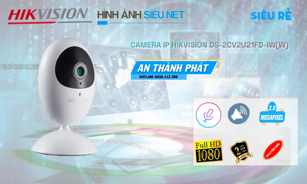 DS-2CV2U21FD-IW(W) sắc nét Hikvision