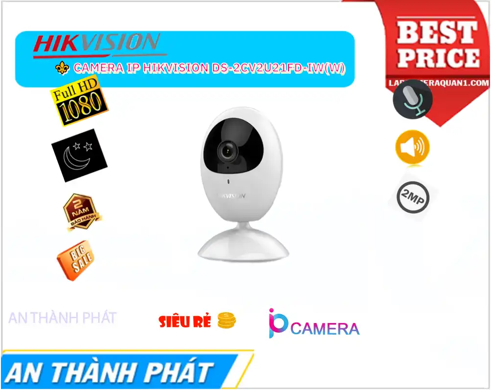 DS-2CV2U21FD-IW(W) sắc nét Hikvision