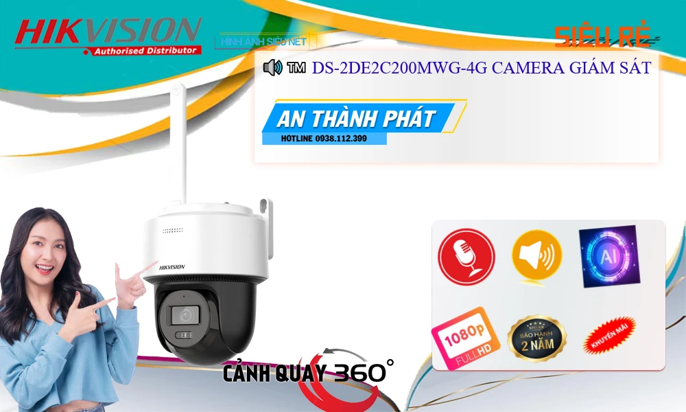 DS-2DE2C200MWG-4G Camera Hỗ Trợ Dùng Sim 4G