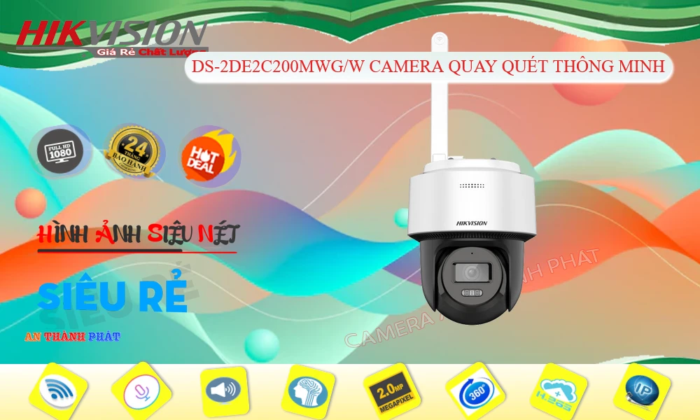 DS-2DE2C200MWG/W Camera IP WIFI Chính hãng Hikvision DS-2DE2C200MWG/W Camera IP WIFI Chính hãng Hikvision