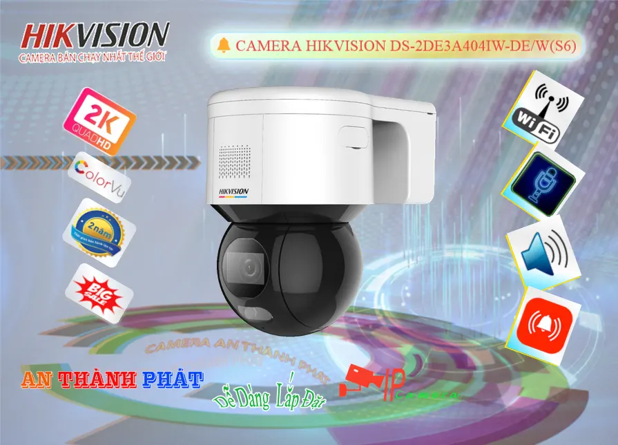 Camera IP Quay Quét 360 4MP DS-2DE3A404IW-DE/W(S6)
