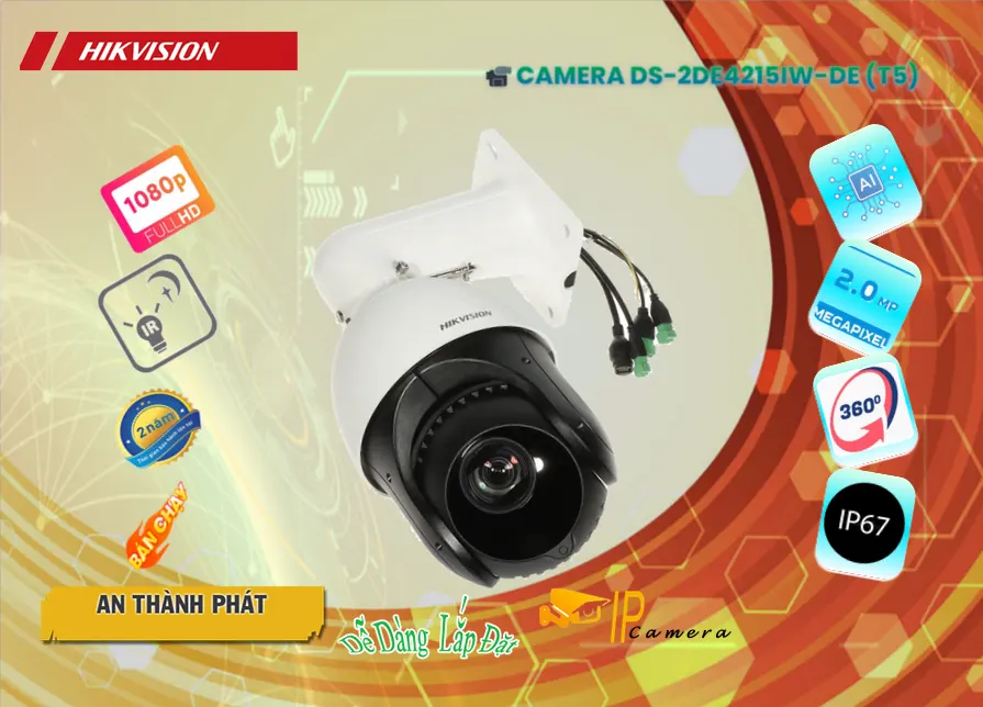 Camera IP Hikvision DS-2DE4215IW-DE(T5) Xoay Zoom 15X