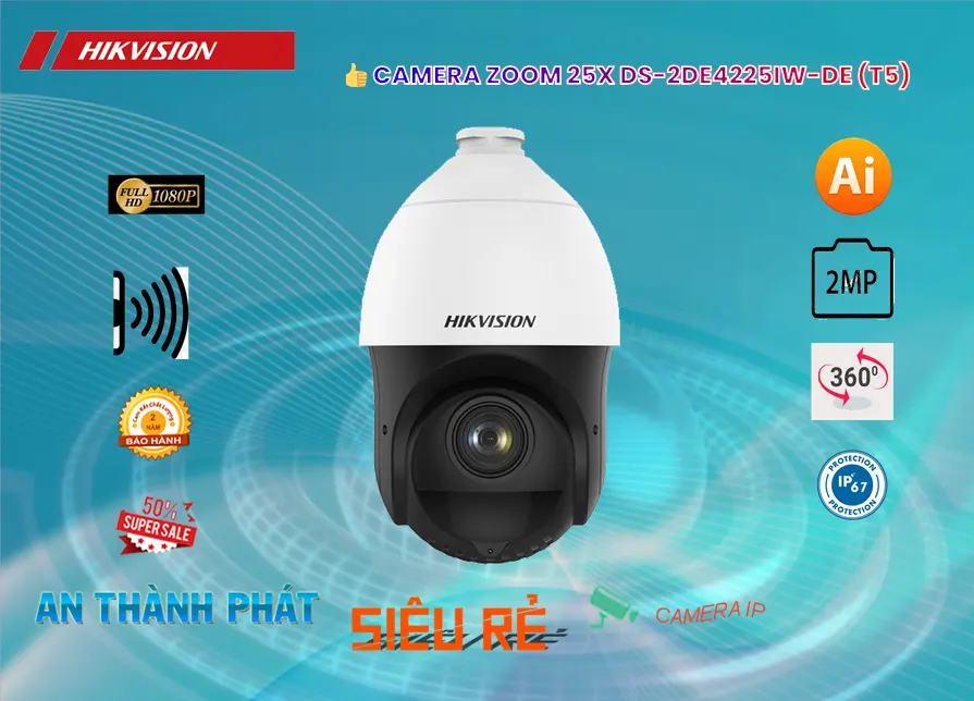 Camera IP Hikvision Xoay Zoom 25x DS-2DE4225IW-DE(T5)