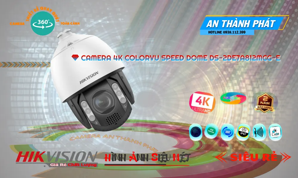 DS-2DE7A812MCG-EB Camera IP Hikvision 4K Zoom 12X