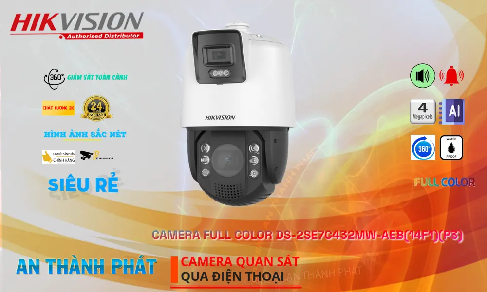 DS-2SE7C432MW-AEB(14F1)(P3) Camera IP 2 Mắt 4MP Zoom 25X
