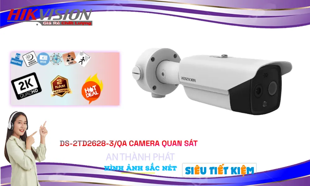 DS-2TD2628-3/QA Camera Hikvision Ngoài Trời 4MP