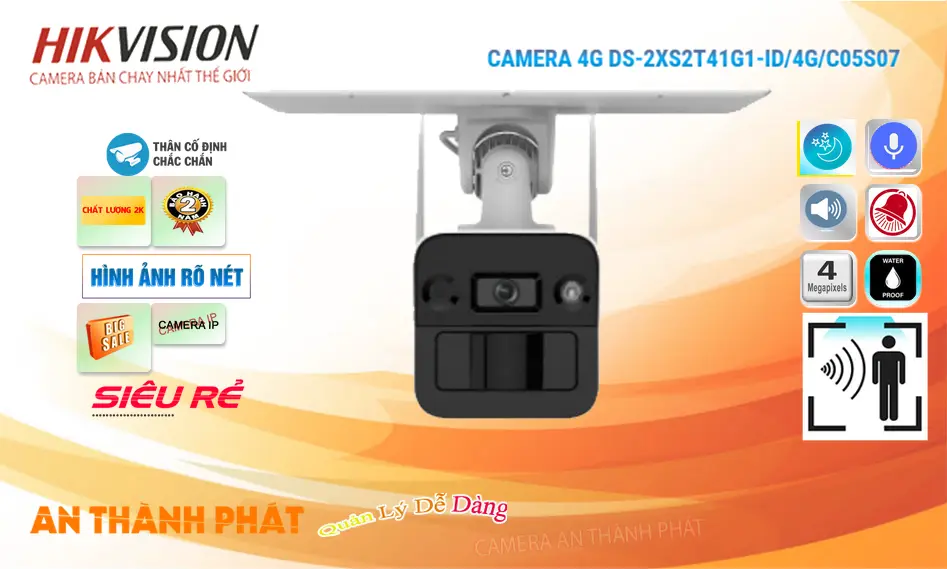 DS-2XS2T41G1-ID/4G/C05S07 Camera IP Hikvision 4G 4MP