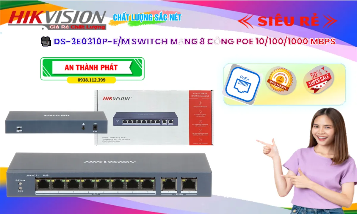 Switch Thiết bị nối mạng  DS-3E0310P-E/M Thiết Bị Mạng