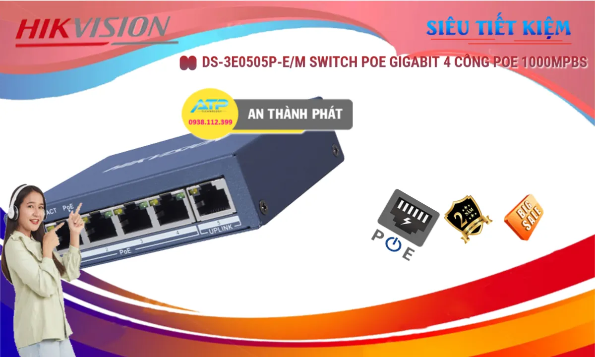 DS-3E0505P-E/M  Switch chuyển đổi dữ liệu