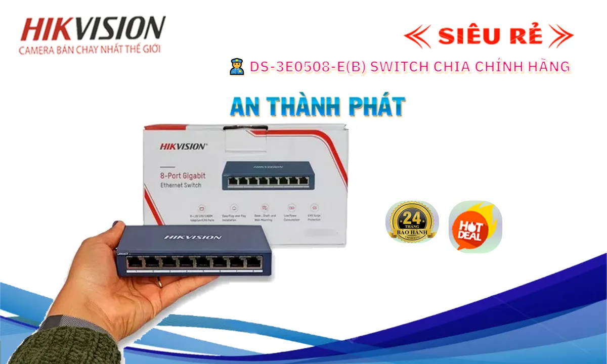 Switch Thiết bị nối mạng  Thiết Bị Mạng DS-3E0508-E(B)
