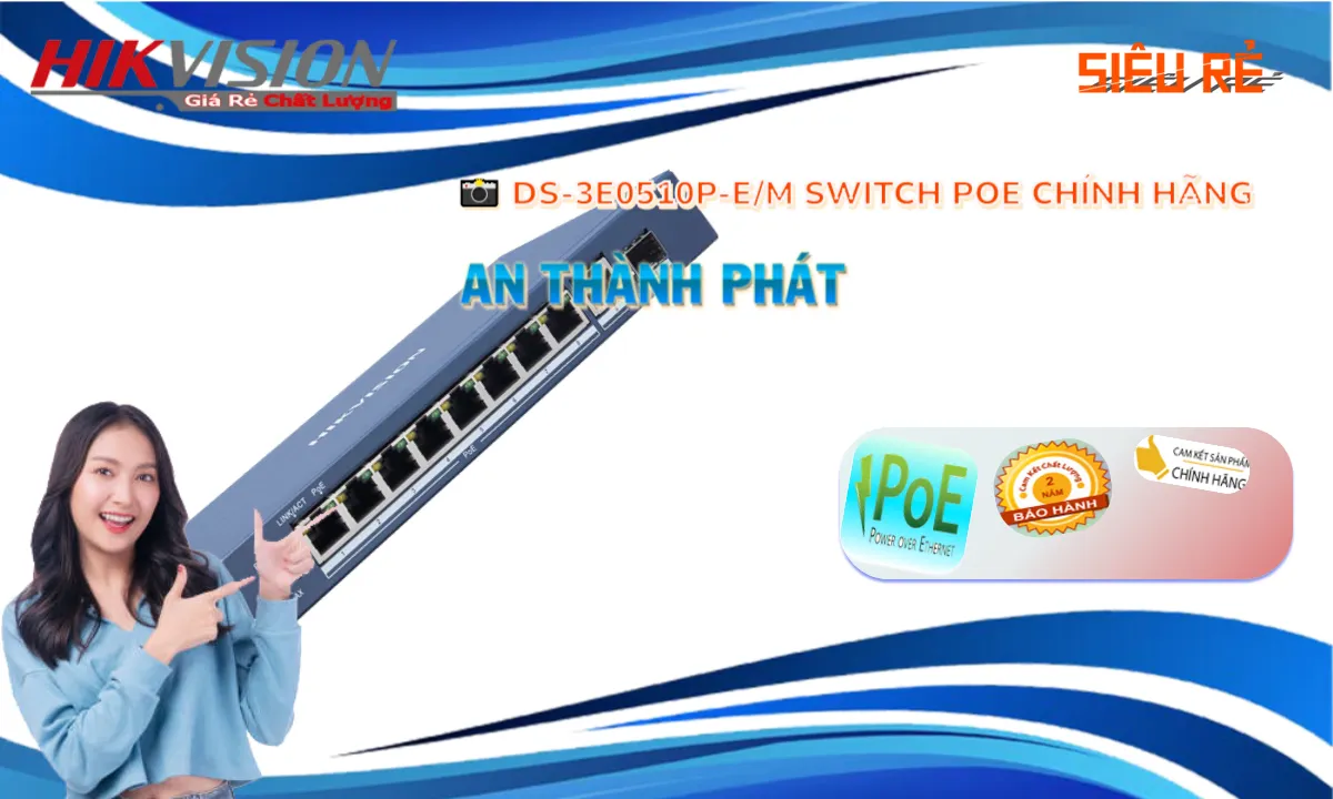 Switch Thiết bị nối mạng  DS-3E0510P-E/M  Hikvision