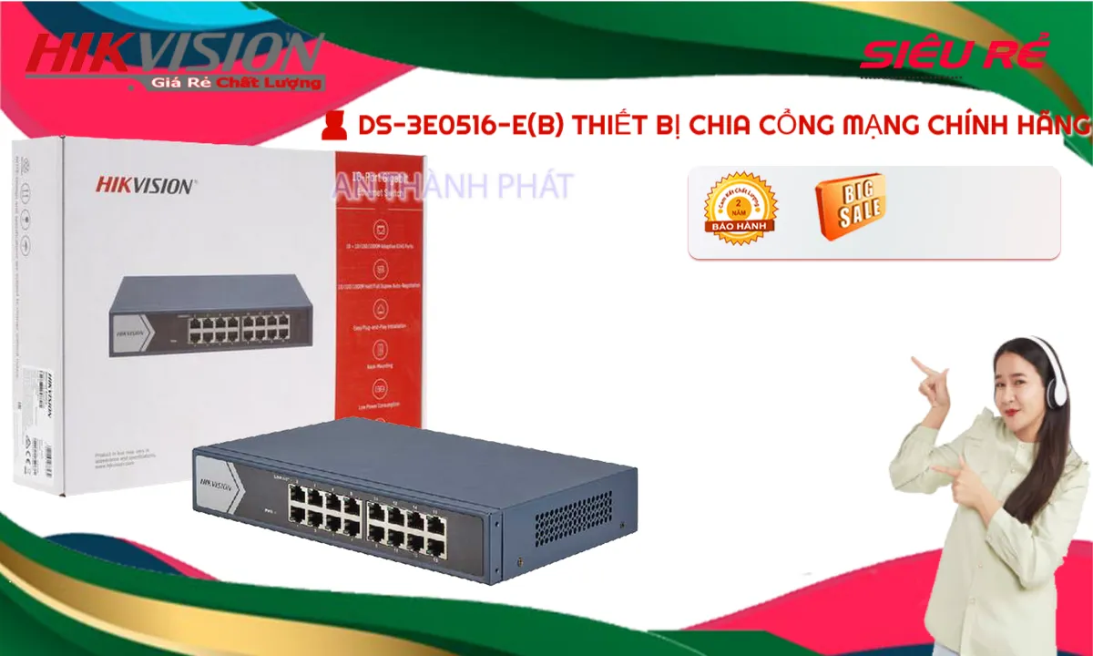 Switch chuyển đổi mạng  DS-3E0516-E(B)