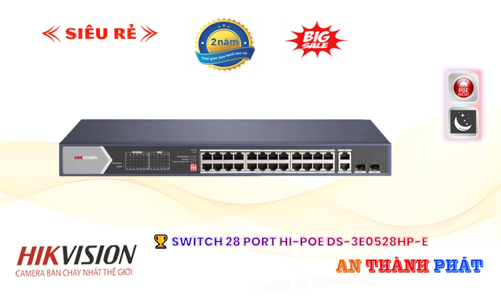 Switch Thiết bị nối mạng Hikvision DS-3E0528HP-E