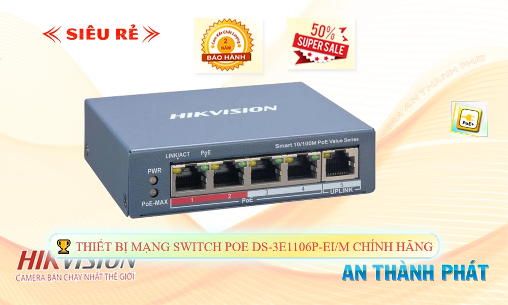 Switch chuyển đổi mạng  DS-3E1106P-EI/M