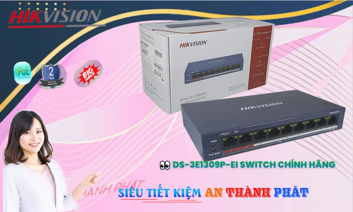 Switch Thiết bị nối mạng  DS-3E1309P-EI  Hikvision