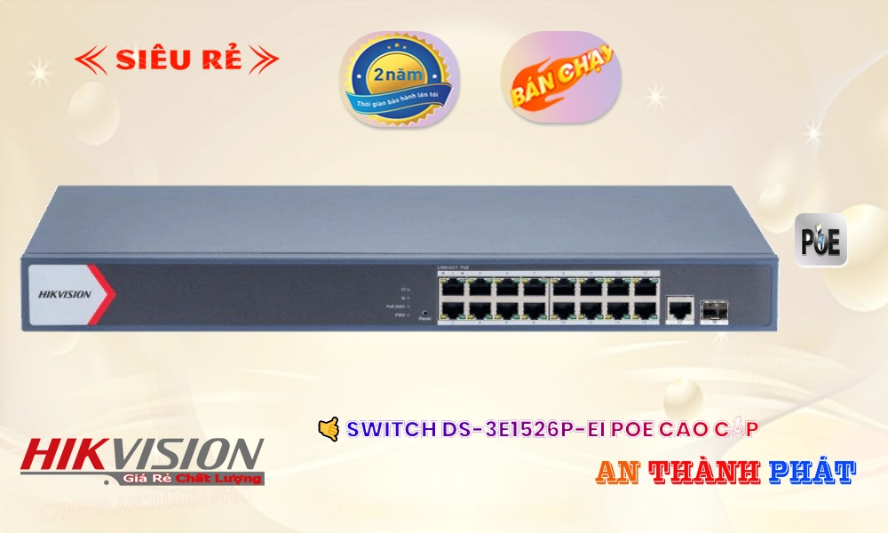 DS-3E1526P-EI  Switch chia mạng   Hikvision