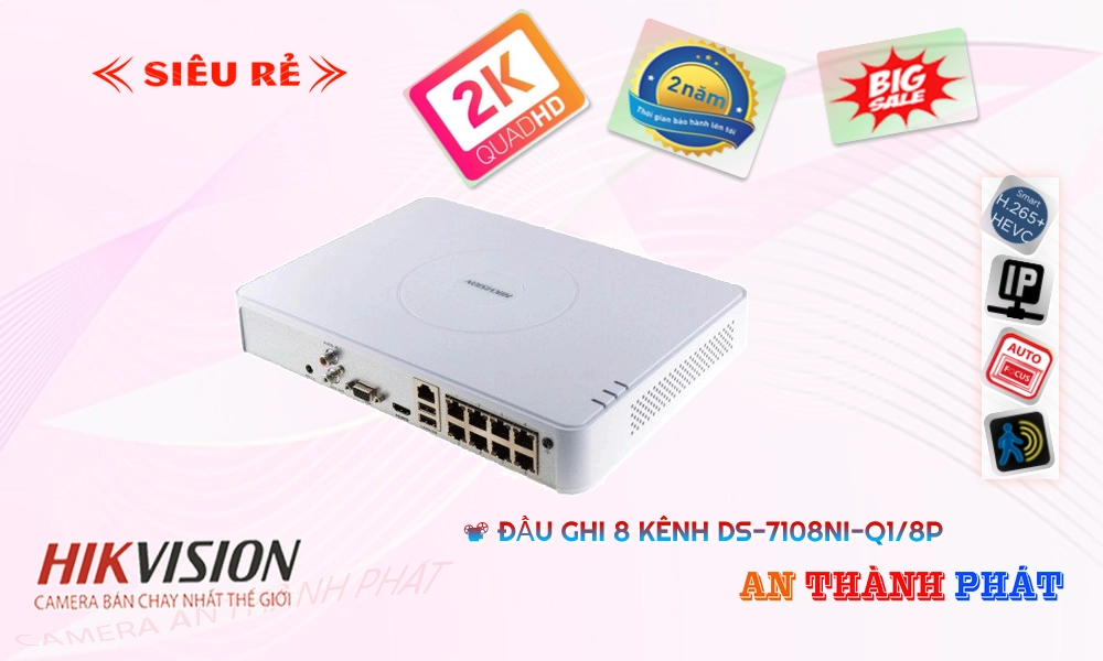 DS-7108NI-Q1/8P Đầu Ghi Hikvision