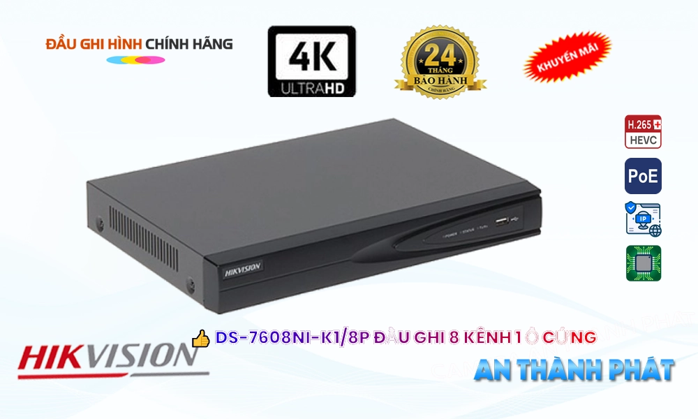 Đầu Ghi DS-7608NI-K1/8P Giá rẻ