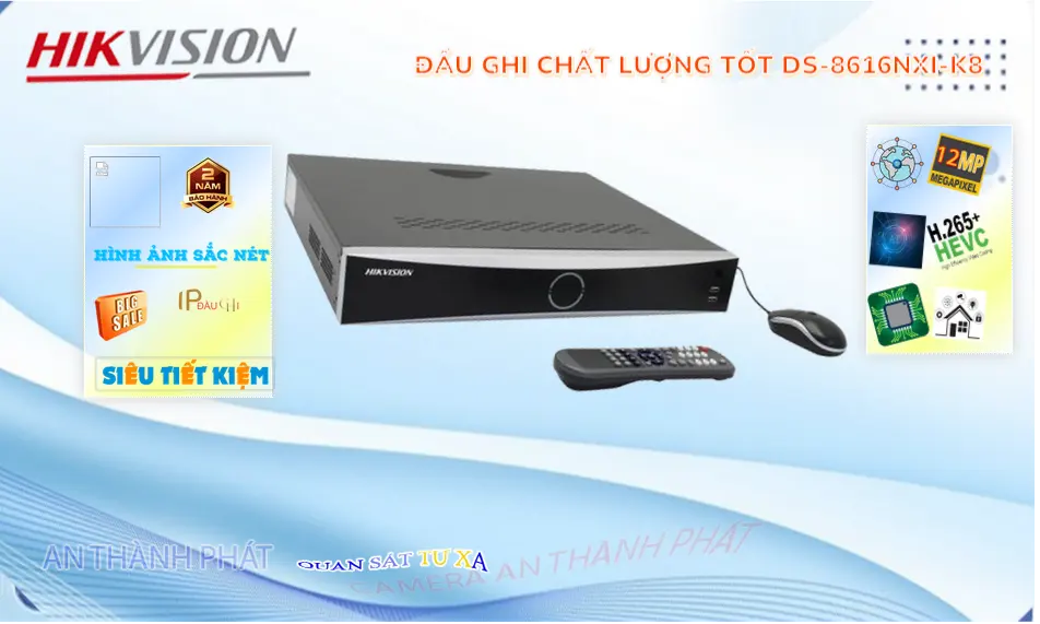 DS-8616NXI-K8 Đầu Ghi Hình IP 16 Kênh 8MP 8HDD