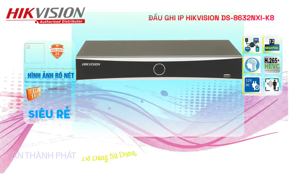 DS-8632NXI-K8 Đầu Ghi IP Hikvision 8MP 32 Kênh